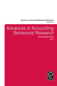 Titelbild: Advances in Accounting Behavioral Research 9781784416362