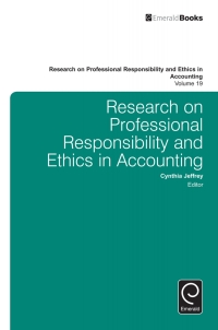صورة الغلاف: Research on Professional Responsibility and Ethics in Accounting 9781784411282