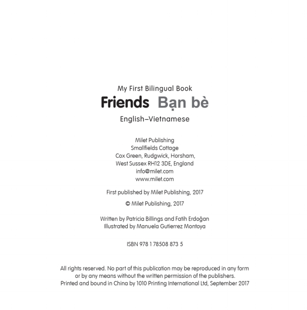 My First Bilingual Book–Friends (English–Vietnamese)
