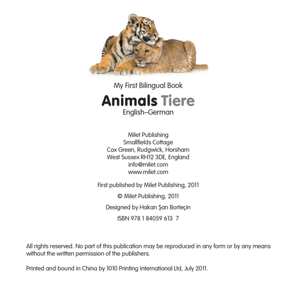 My First Bilingual Book–Animals (English–German)