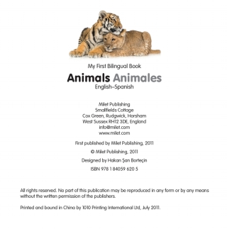 Titelbild: My First Bilingual Book–Animals (English–Spanish) 9781840596205