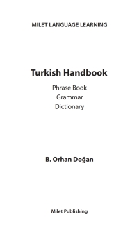 Cover image: Turkish Handbook for English Speakers 9781840594966