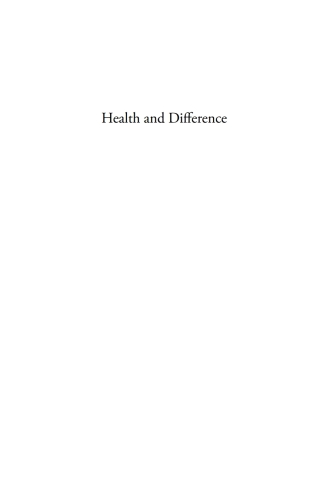 Cover image: Health and Difference 1st edition 9781785332715