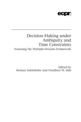 Cover image: Decision-Making under Ambiguity and Time Constraints 1st edition 9781785521256