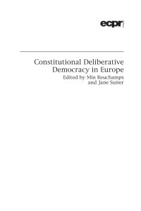 Cover image: Constitutional Deliberative Democracy in Europe 1st edition 9781785521454