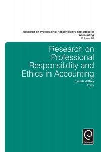 Cover image: Research on Professional Responsibility and Ethics in Accounting 9781785609749
