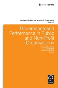 Imagen de portada: Governance and Performance in Public and Non-Profit Organizations 9781786351081