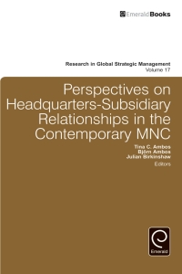 Imagen de portada: Perspectives on Headquarters-Subsidiary Relationships in the Contemporary MNC 9781786353702