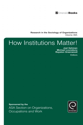 Cover image: How Institutions Matter! 9781786354303