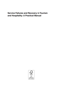 Cover image: Service Failures and Recovery in Tourism and Hospitality 1st edition 9781786390677