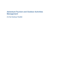 صورة الغلاف: Adventure Tourism and Outdoor Activities Management 9781786390868