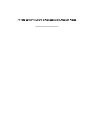 Cover image: Private Sector Tourism in Conservation Areas in Africa 9781786393555