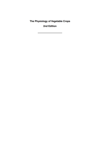 Imagen de portada: The Physiology of Vegetable Crops 2nd edition 9781786393777