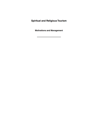 Cover image: Spiritual and Religious Tourism 1st edition 9781786394163