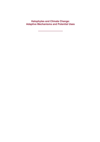 Cover image: Halophytes and Climate Change 1st edition 9781786394330