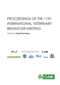 Cover image: Proceedings of the 11th International Veterinary Behaviour Meeting 1st edition 9781786394583