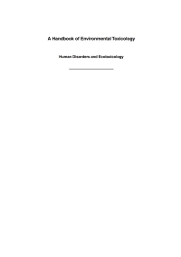 Omslagafbeelding: A Handbook of Environmental Toxicology 1st edition 9781786394675