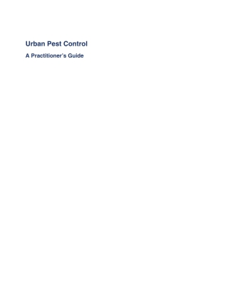 Cover image: Urban Pest Control 9781786395146