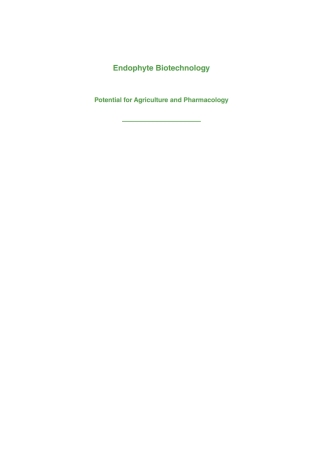 Cover image: Endophyte Biotechnology 1st edition 9781786399427
