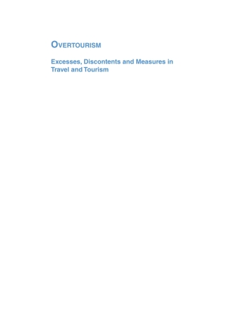 Cover image: Overtourism 1st edition 9781786399823