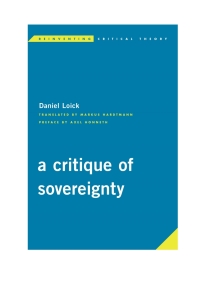 Cover image: A Critique of Sovereignty 1st edition 9781786600394