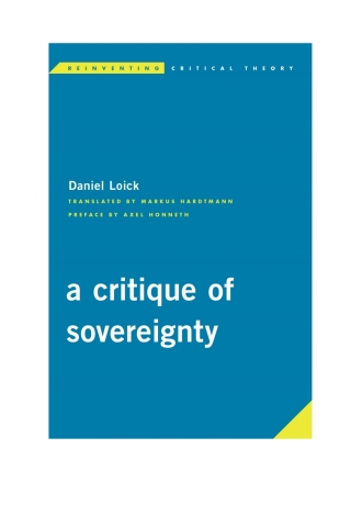 Cover image: Critique of Sovereignty 1st edition 9781786600394