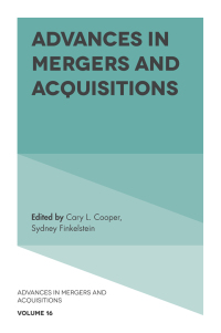 Titelbild: Advances in Mergers and Acquisitions 9781787146938