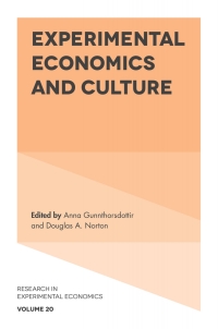 Cover image: Experimental Economics and Culture 9781787438200