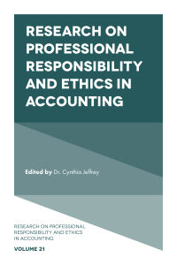 Omslagafbeelding: Research on Professional Responsibility and Ethics in Accounting 9781787549739