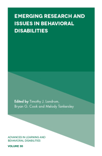 صورة الغلاف: Emerging Research and Issues in Behavioral Disabilities 9781787560857