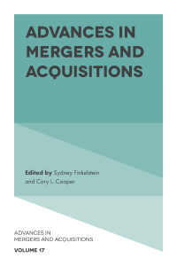 Cover image: Advances in Mergers and Acquisitions 9781787561366