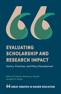 Cover image: Evaluating Scholarship and Research Impact 9781787563902