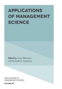Cover image: Applications of Management Science 9781787566521