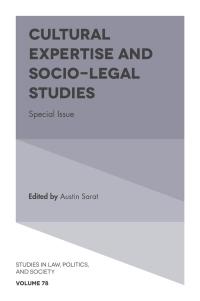 Omslagafbeelding: Cultural Expertise and Socio-Legal Studies 9781787695160