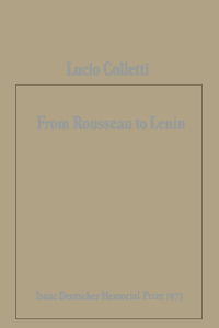 صورة الغلاف: From Rousseau to Lenin 9780853453505