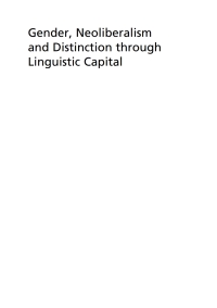 Omslagafbeelding: Gender, Neoliberalism and Distinction through Linguistic Capital 1st edition 9781788923019