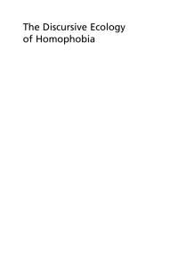 Cover image: The Discursive Ecology of Homophobia 1st edition 9781788923446