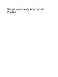 Cover image: Using Linguistically Appropriate Practice 1st edition 9781788924948