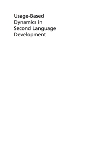 Imagen de portada: Usage-Based Dynamics in Second Language Development 1st edition 9781788925235