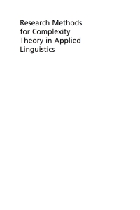 Imagen de portada: Research Methods for Complexity Theory in Applied Linguistics 1st edition 9781788925730