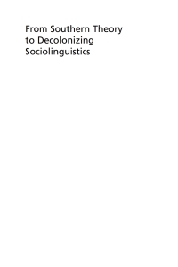 Cover image: From Southern Theory to Decolonizing Sociolinguistics 9781788926553