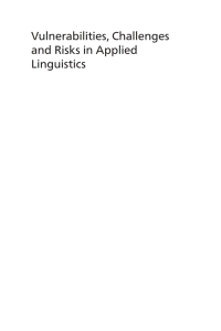 表紙画像: Vulnerabilities, Challenges and Risks in Applied Linguistics 1st edition 9781788928229