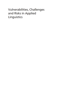 Cover image: Vulnerabilities, Challenges and Risks in Applied Linguistics 1st edition 9781788928229