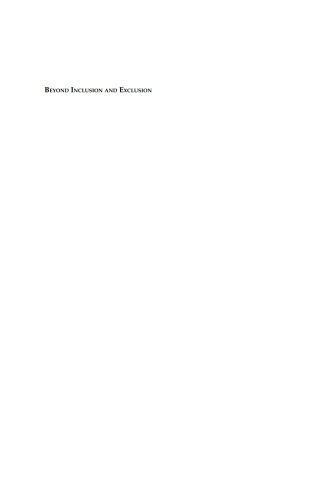 Cover image: Beyond Inclusion and Exclusion 1st edition 9781789200188