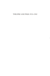 Cover image: Theatre and War 1933-1945 1st edition 9781571817624
