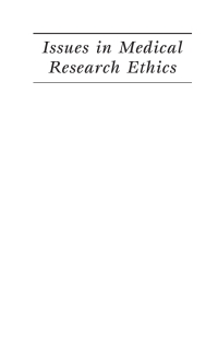 صورة الغلاف: Issues in Medical Research Ethics 1st edition 9781571816016