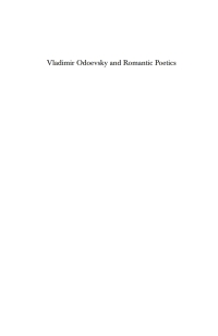 Cover image: Vladimir Odoevsky and Romantic Poetics 1st edition 9781571819079
