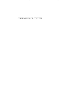 Cover image: The Problem of Context 1st edition 9781571817006