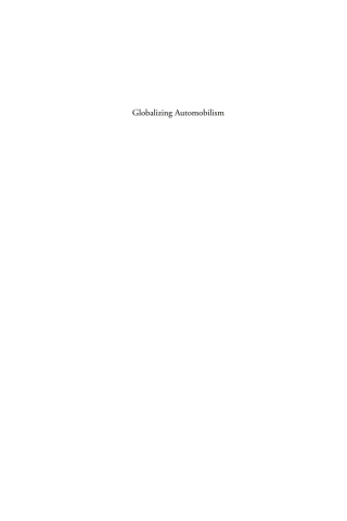 Cover image: Globalizing Automobilism 1st edition 9781789204612