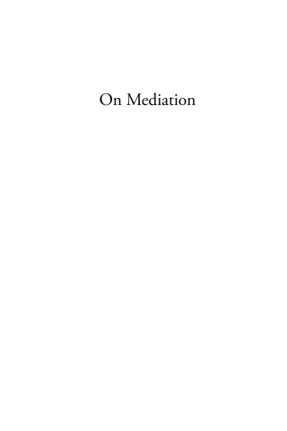 Cover image: On Mediation 1st edition 9781789208696